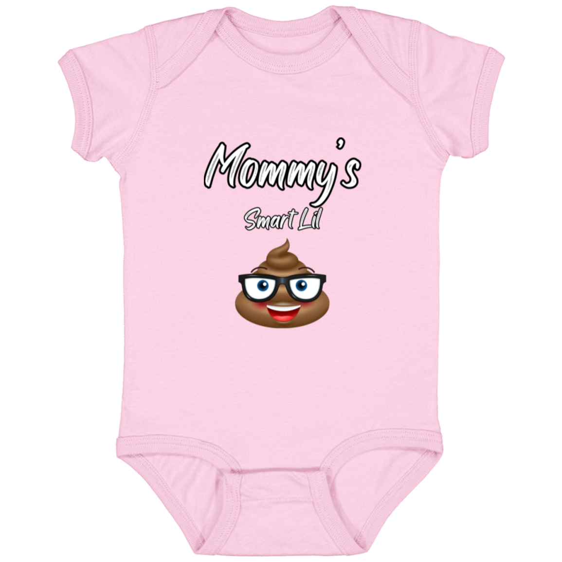 Infant Jersey Onesie With Funny Design, "Mommy's Smart Lil Emoji"