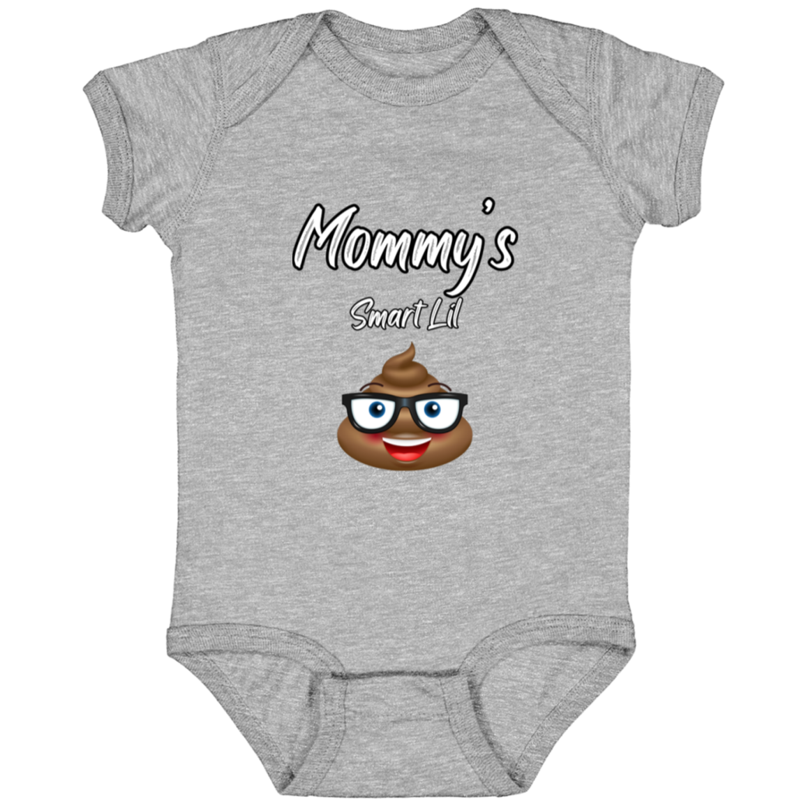 Infant Jersey Onesie With Funny Design, "Mommy's Smart Lil Emoji"