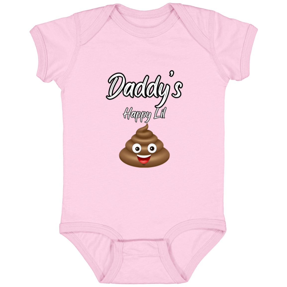 Infant Jersey Onesie With Funny Design, "Daddy's Happy Lil Emoji"