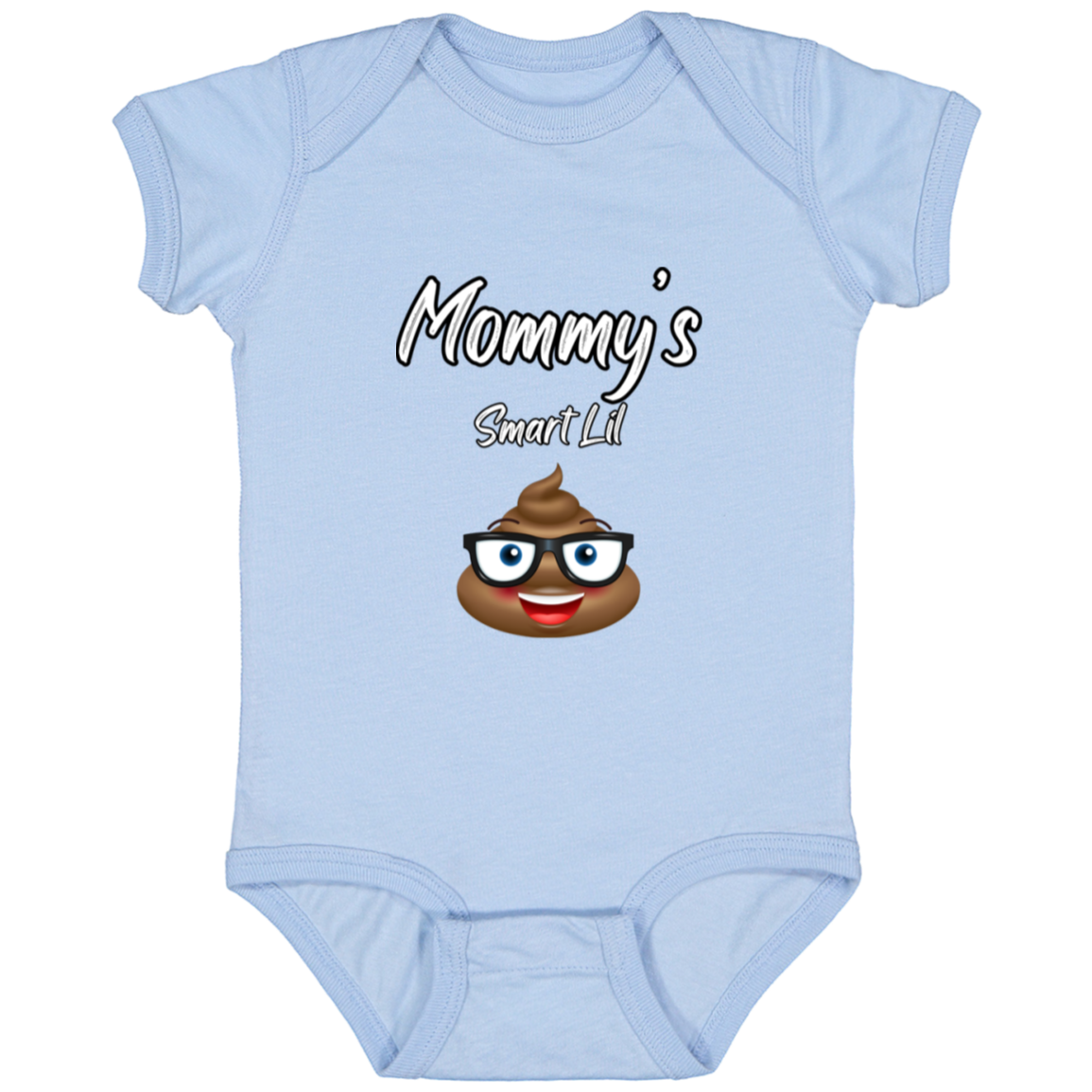 Infant Jersey Onesie With Funny Design, "Mommy's Smart Lil Emoji"