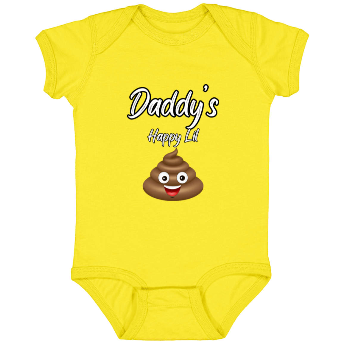 Infant Jersey Onesie With Funny Design, "Daddy's Happy Lil Emoji"