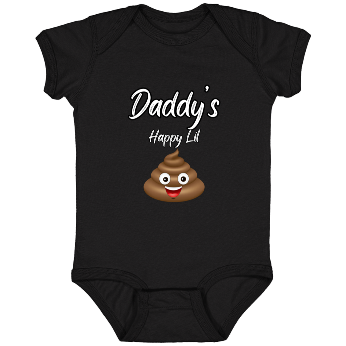Infant Jersey Onesie With Funny Design, "Daddy's Happy Lil Emoji"