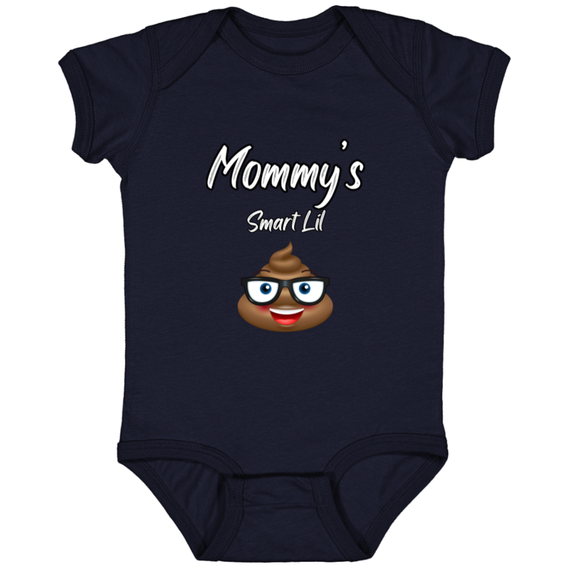 Infant Jersey Onesie With Funny Design, "Mommy's Smart Lil Emoji"