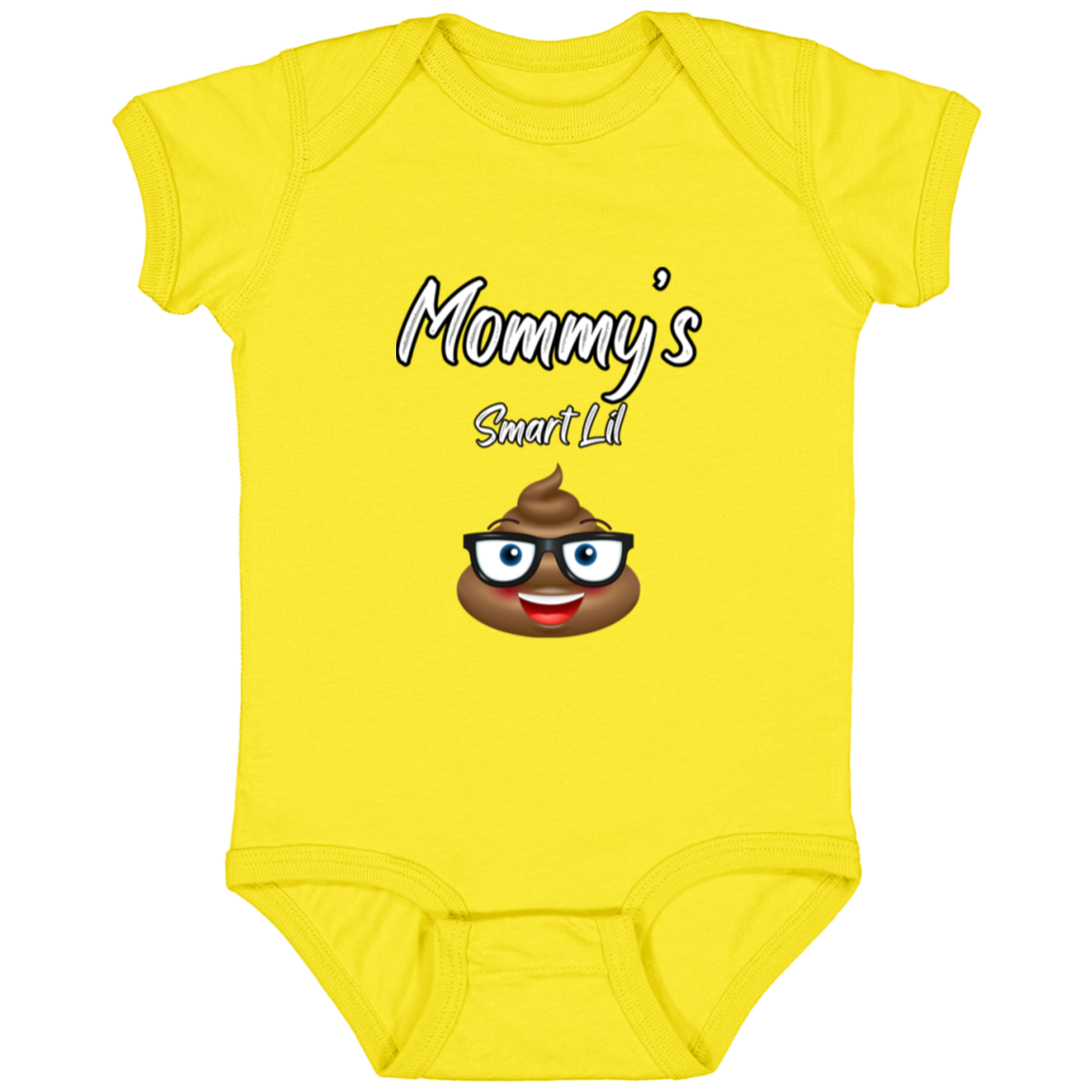 Infant Jersey Onesie With Funny Design, "Mommy's Smart Lil Emoji"