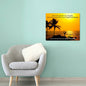"High gloss metal art print of a woman doing yoga at the beach at sunset with a inspirational quote, "Don't cry over the past, it's gone. Don't stress about the future, it hasn't happened yet. Live in the present and make it beautiful"