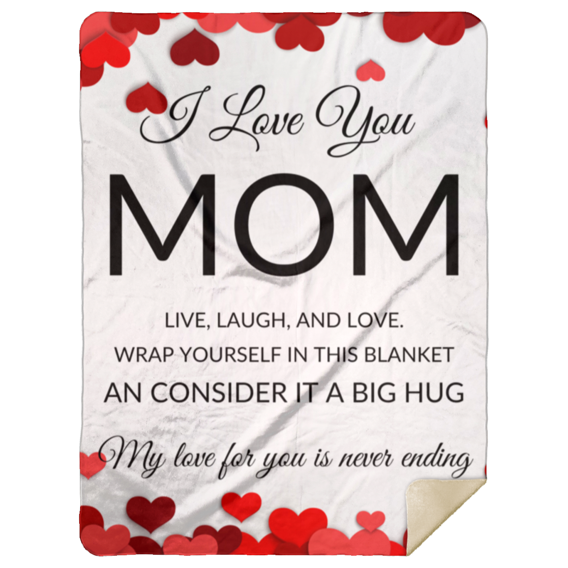 Sherpa Blankets For Mom - I Love You Mom Premium Blanket