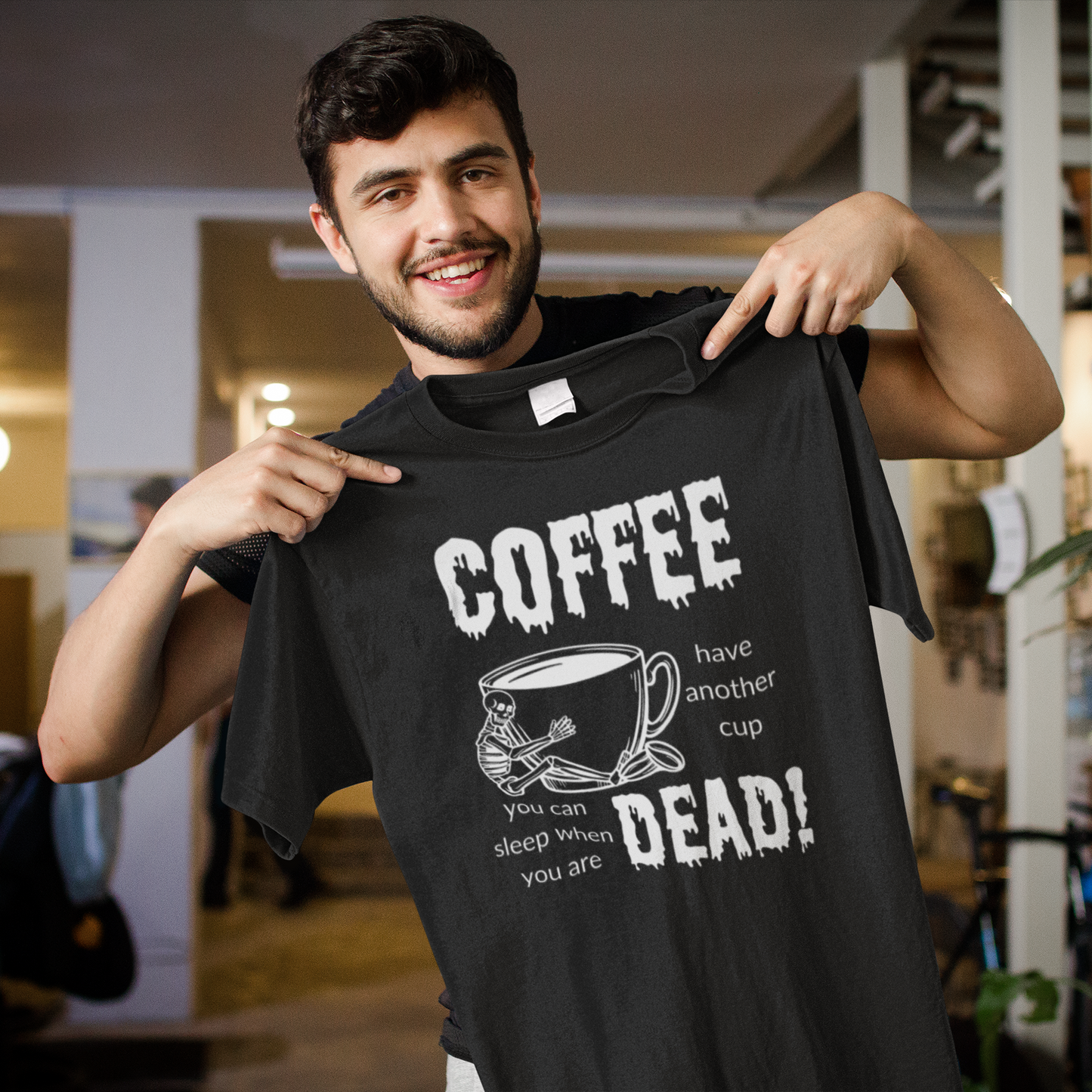 Coffee, Sleep When Dead Heavyweight Garment-Dyed T-Shirt