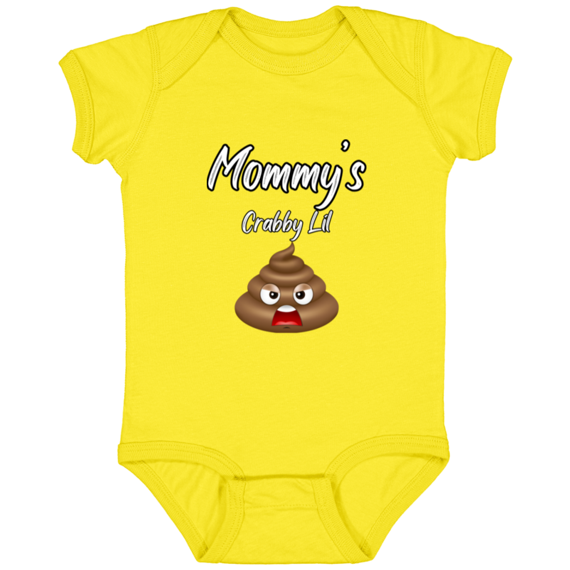 Infant Jersey Onesie With Funny Design, "Mommy's Crabby Lil Emoji"