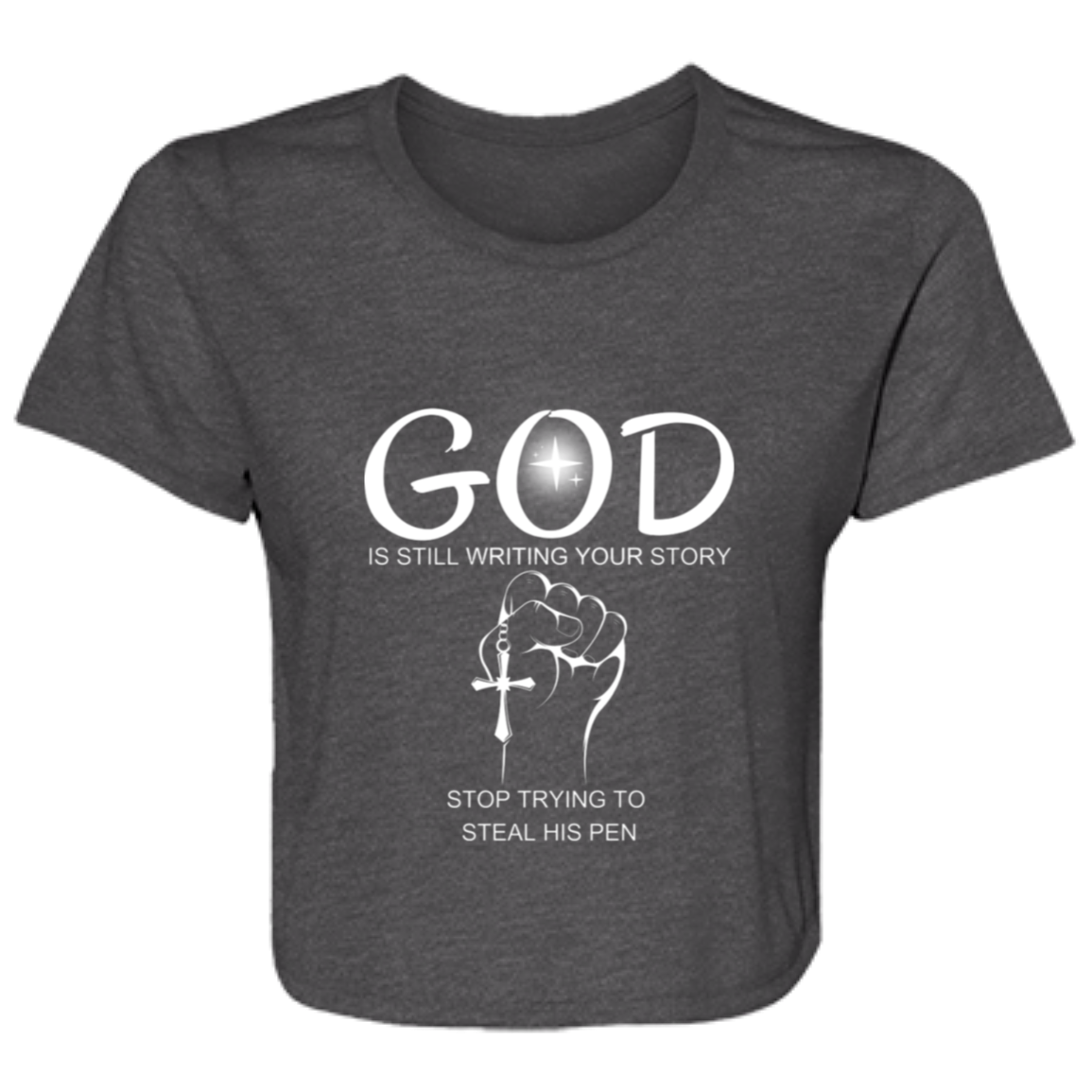 God Is Writing Your Story Ladies' Flowy Cropped Tee