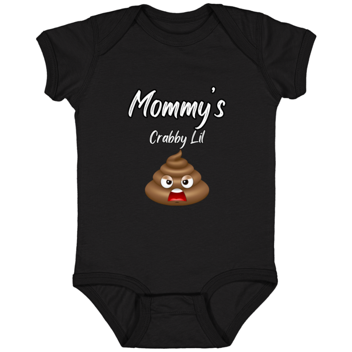 Infant Jersey Onesie With Funny Design, "Mommy's Crabby Lil Emoji"