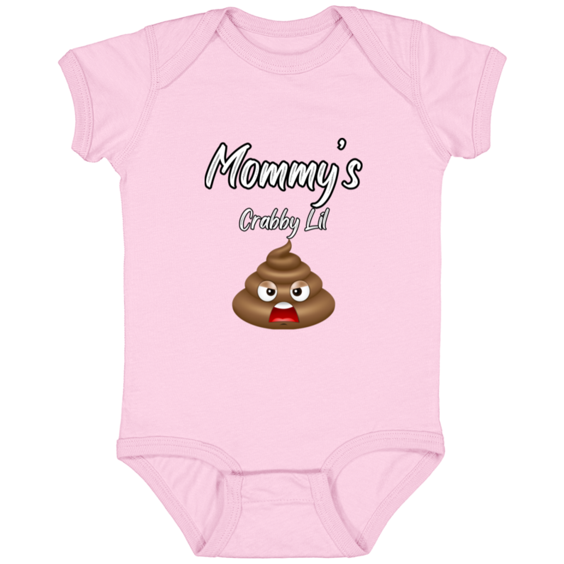 Infant Jersey Onesie With Funny Design, "Mommy's Crabby Lil Emoji"