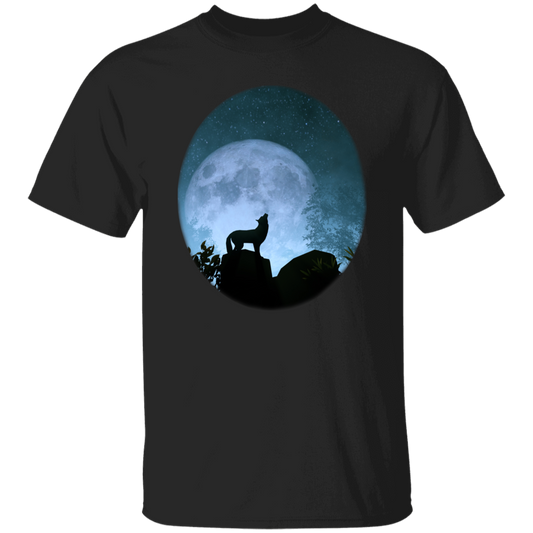 Cotton Tshirts With A Wolf Silhouette