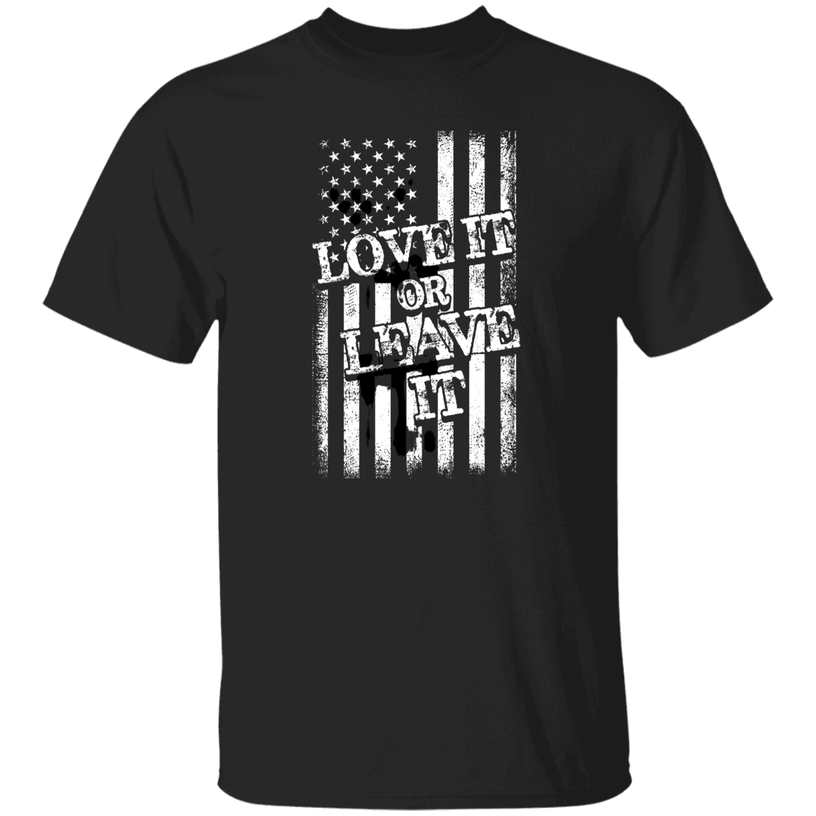 Love It Or Leave It Cotton T-Shirt with Flag Design