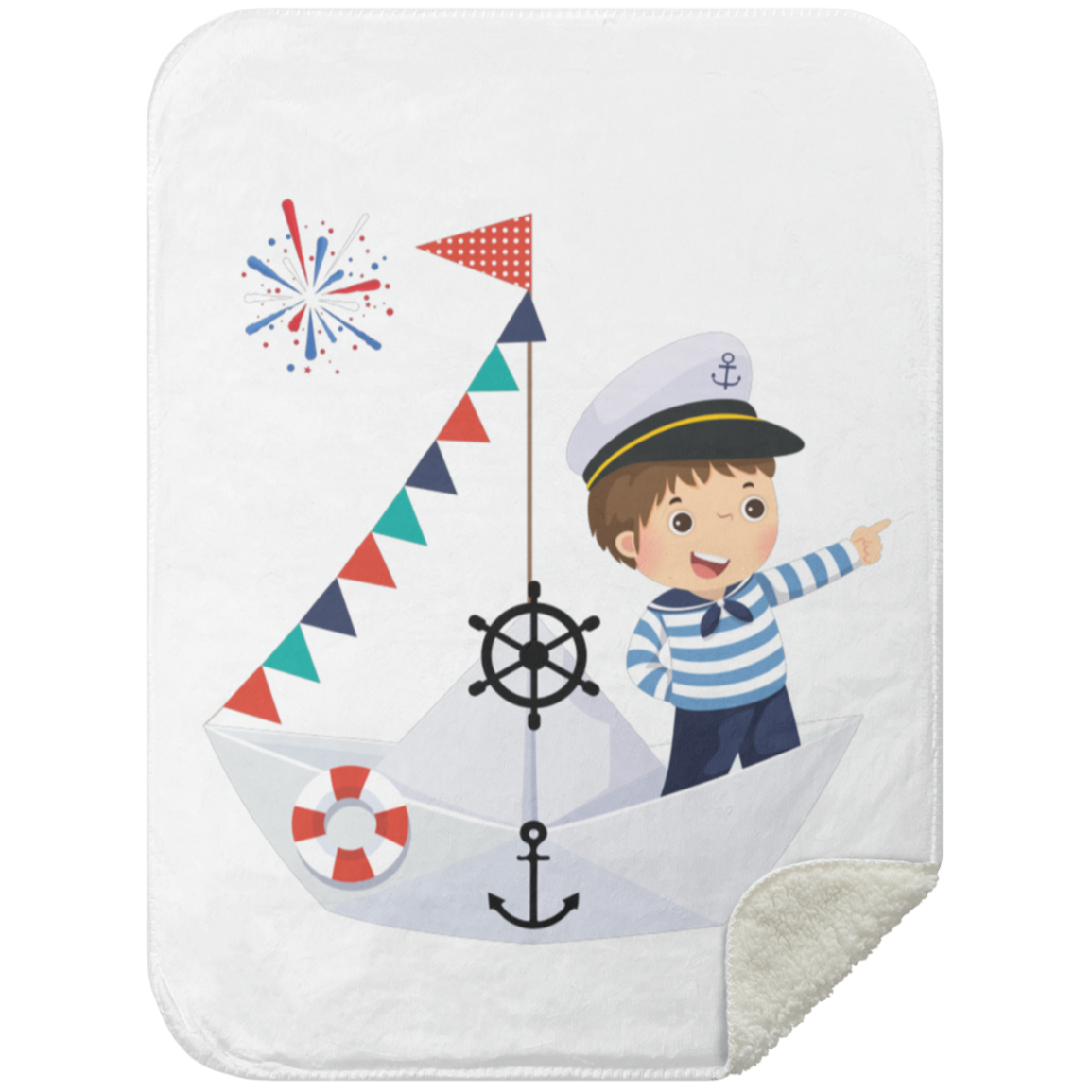 Sherpa Blankets For Baby Boys - Sailor Boy Blanket 30x40