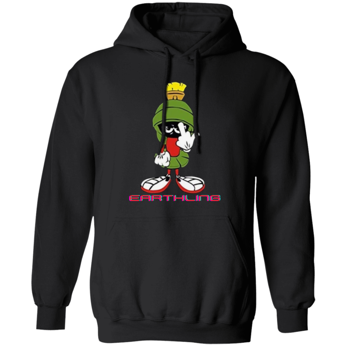 Pullover Hoodie With Funny Design, "Marvin's Earthling"