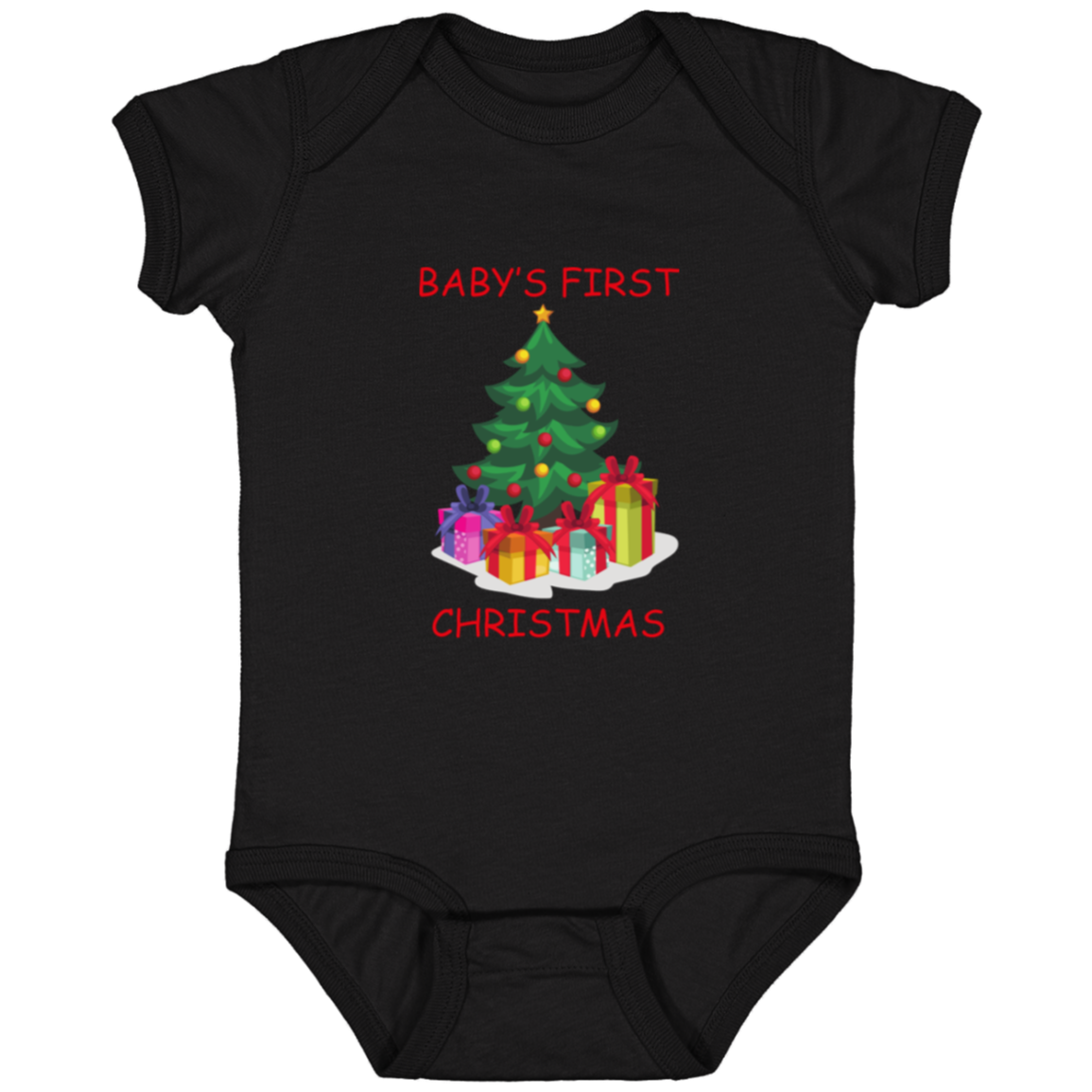 Christmas Infant Jersey Onesie "Baby's First Tree" Design