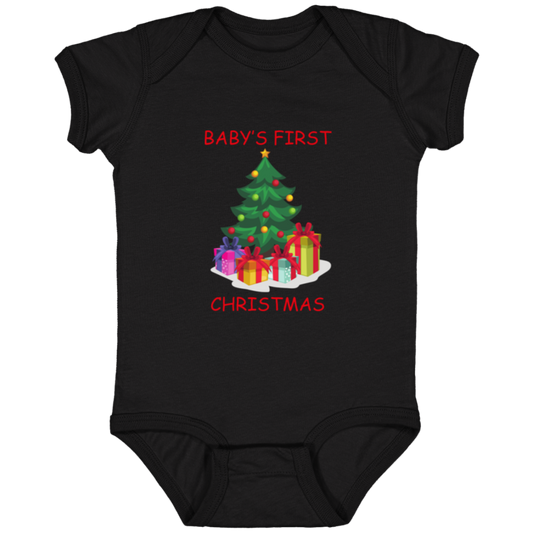 Christmas Infant Jersey Onesie "Baby's First Tree" Design