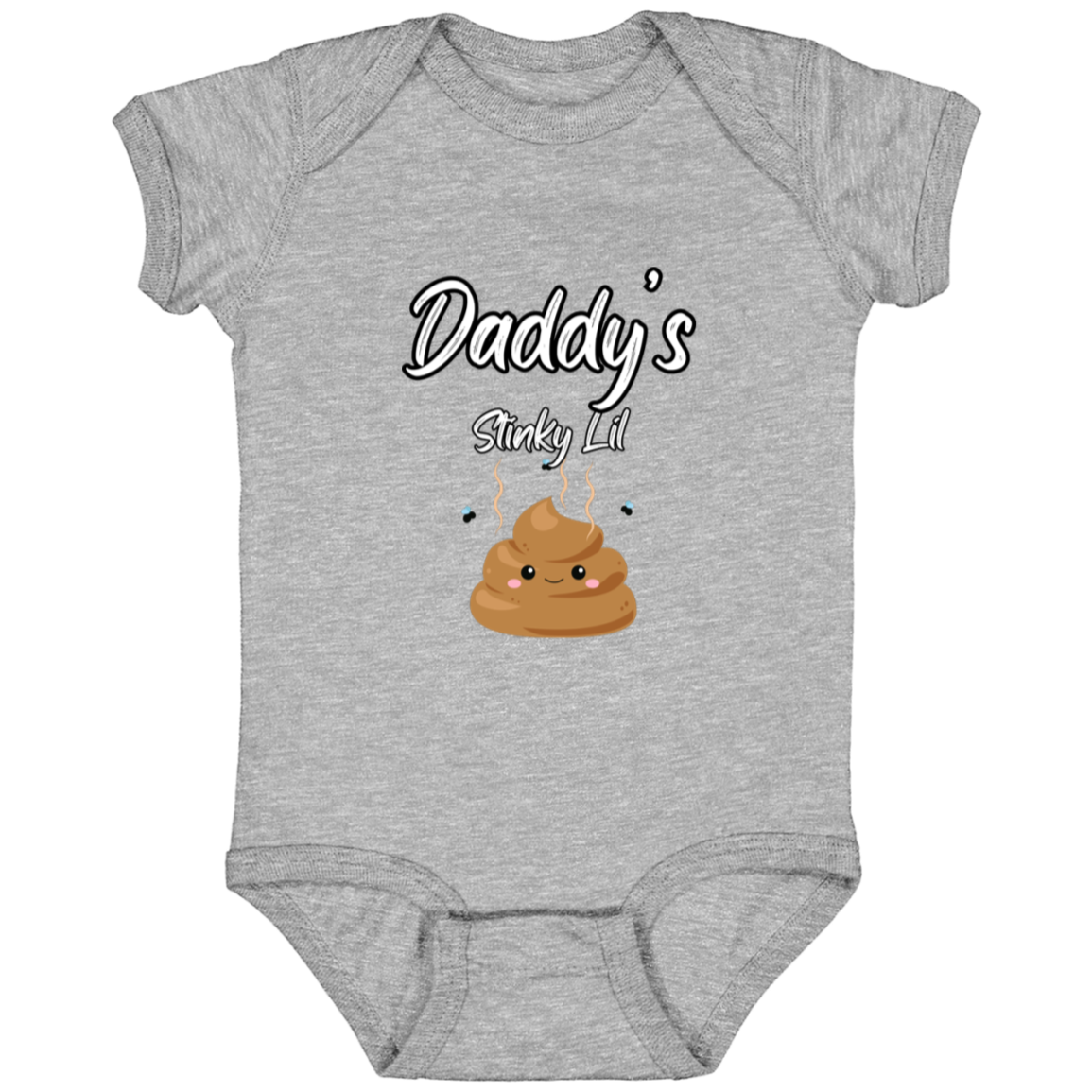 Infant Jersey Onesie With Funny Design, "Daddy's Stinky Lil Emoji"