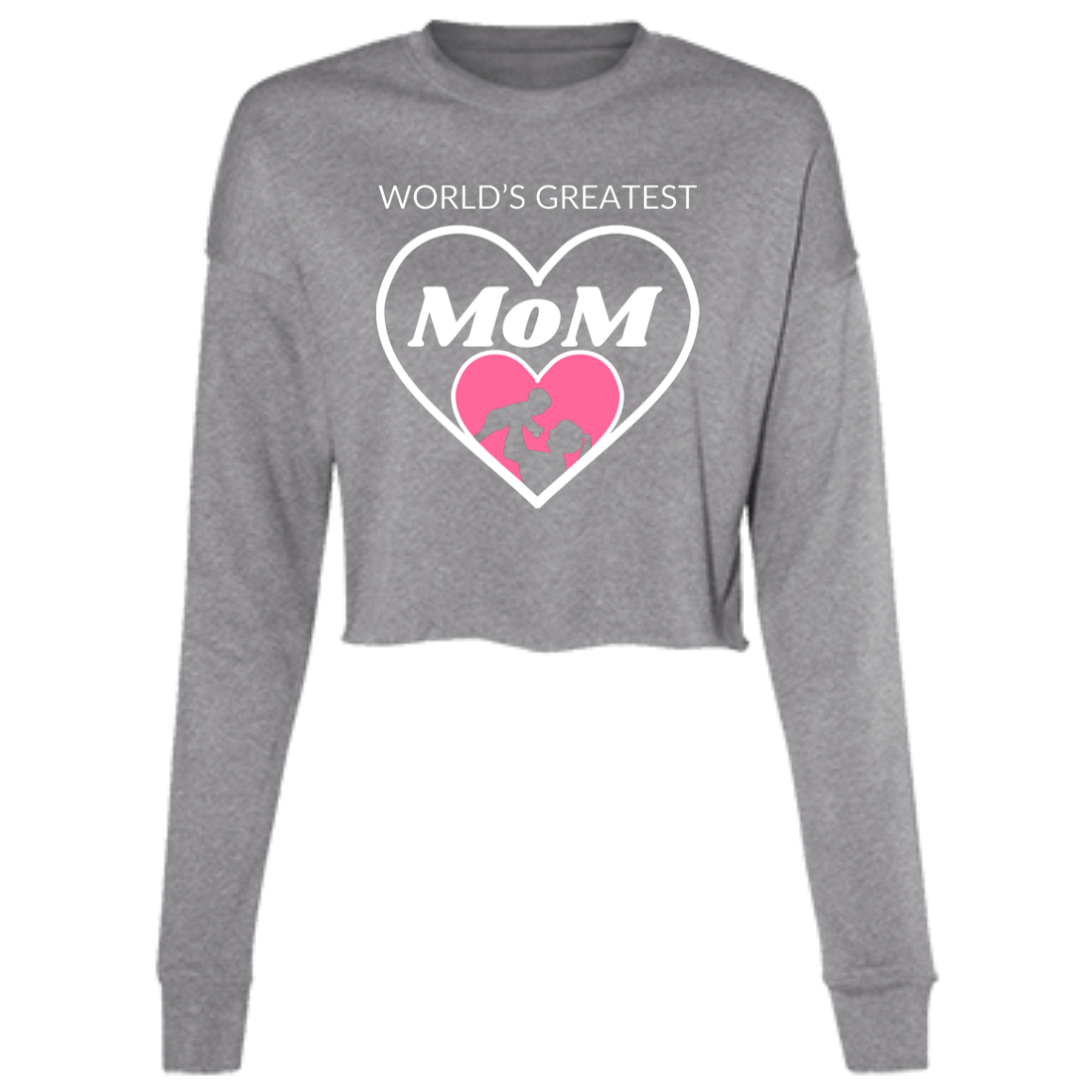 World's Greatest MOM Ladies' Cropped Fleece Crew