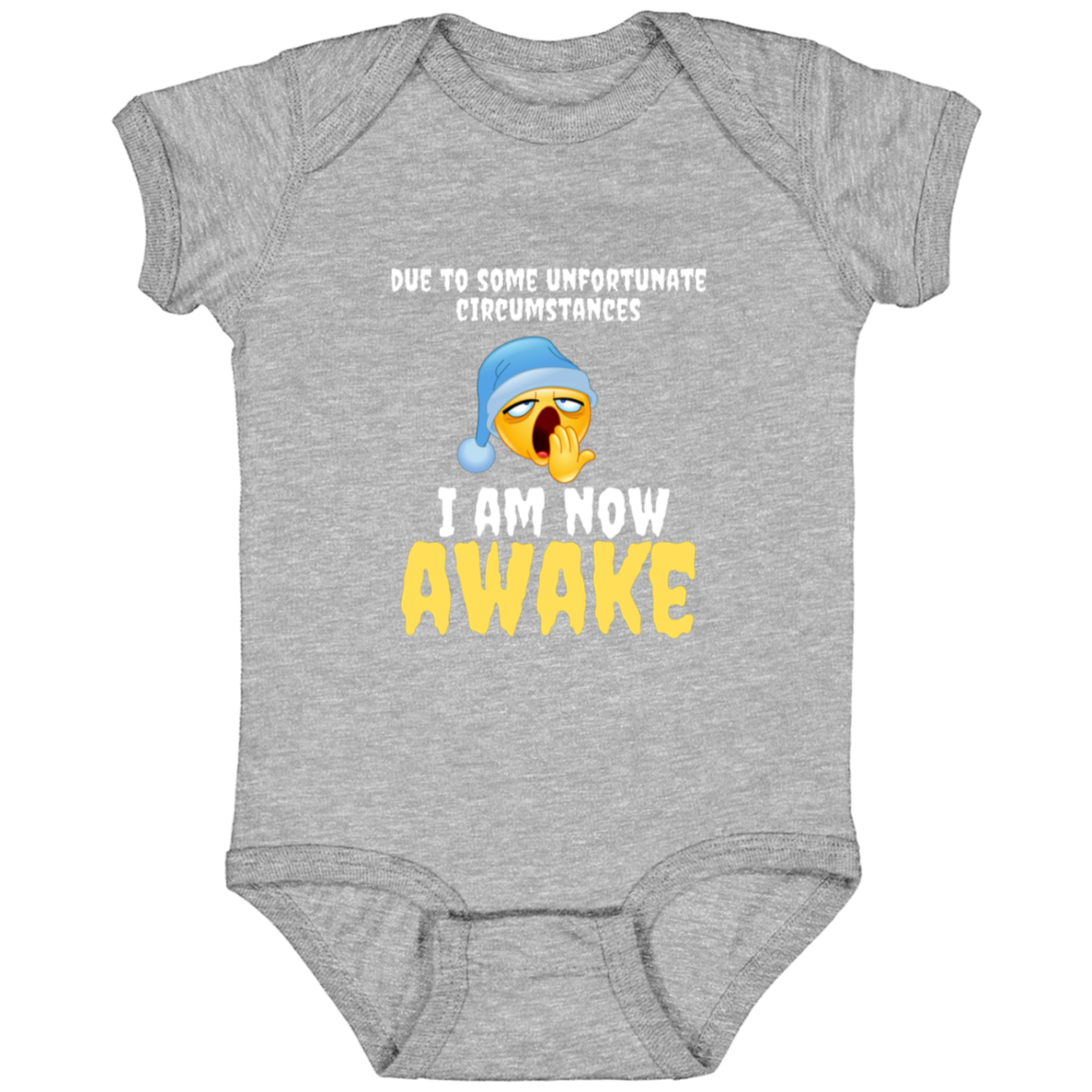 Infant Jersey Onesie With Funny Quote - I Am Now Awake