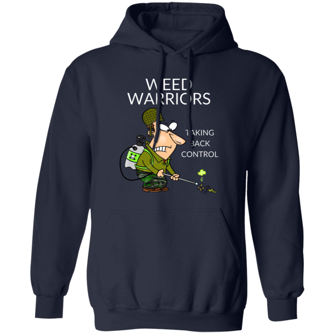 Pullover Hoodie With Funny Design, "Weed Warriors"