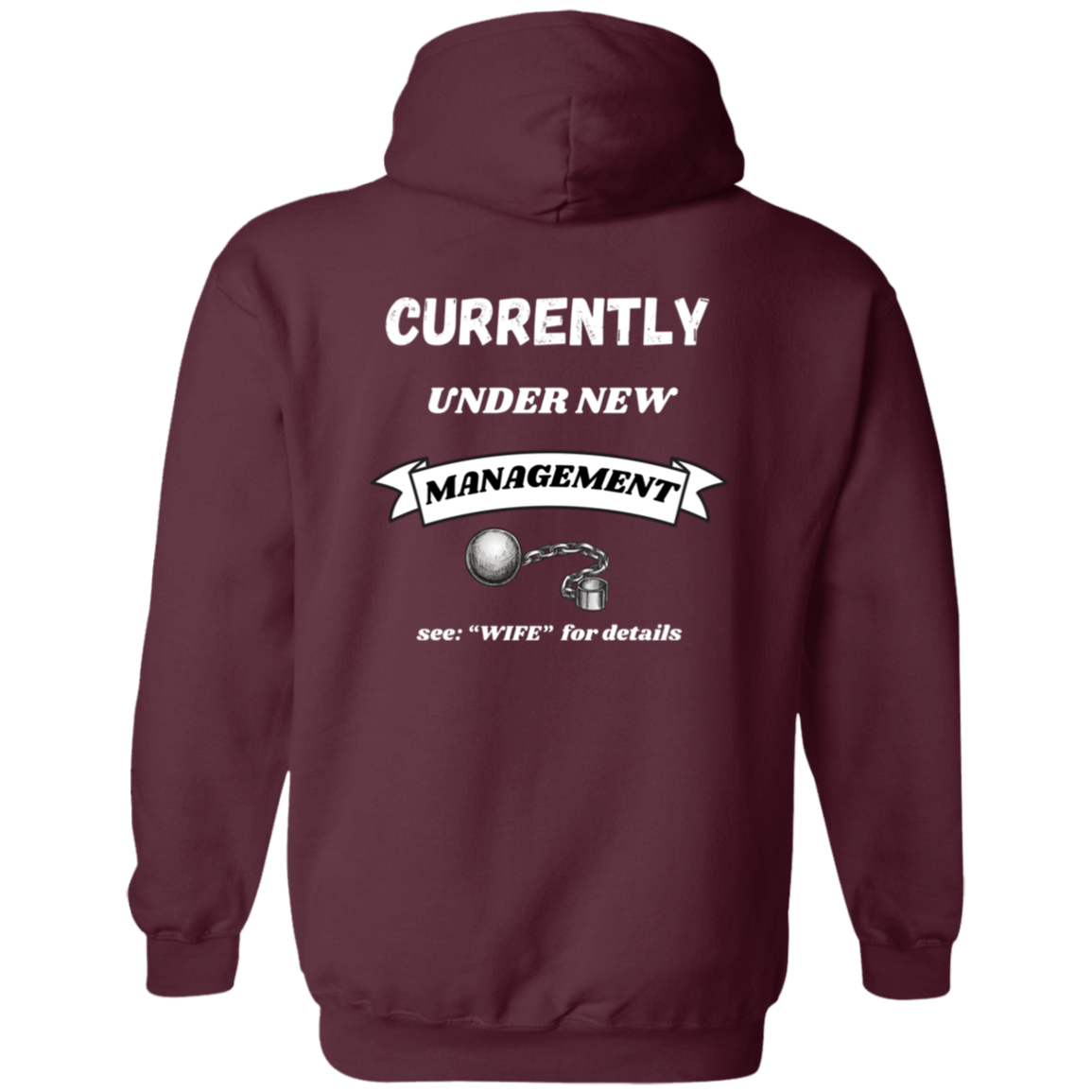 Full Zip Hoodie With Funny Design, "Currently Under New Management"