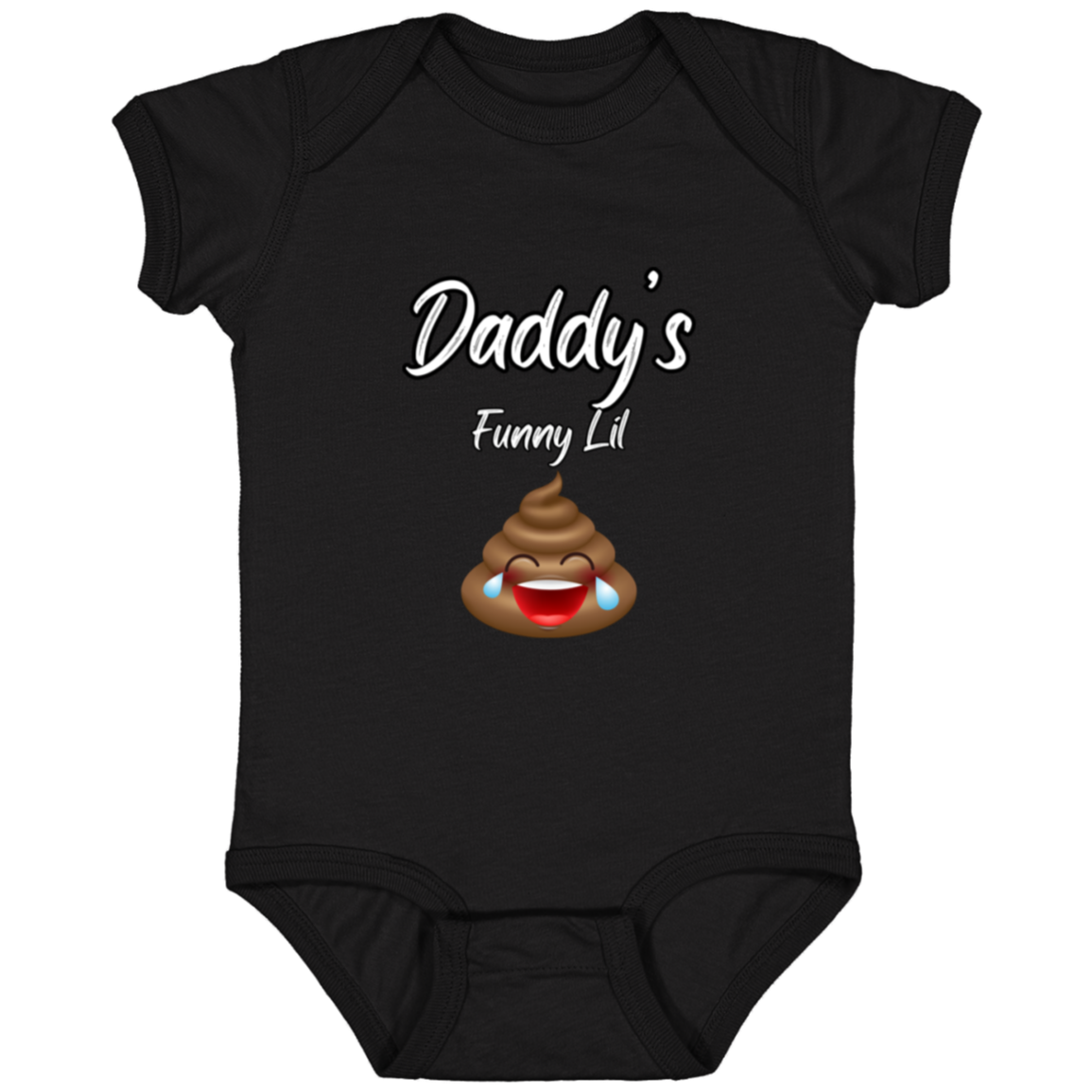 Infant Jersey Onesie With Funny Design, "Daddy's Funny Lil Emoji"