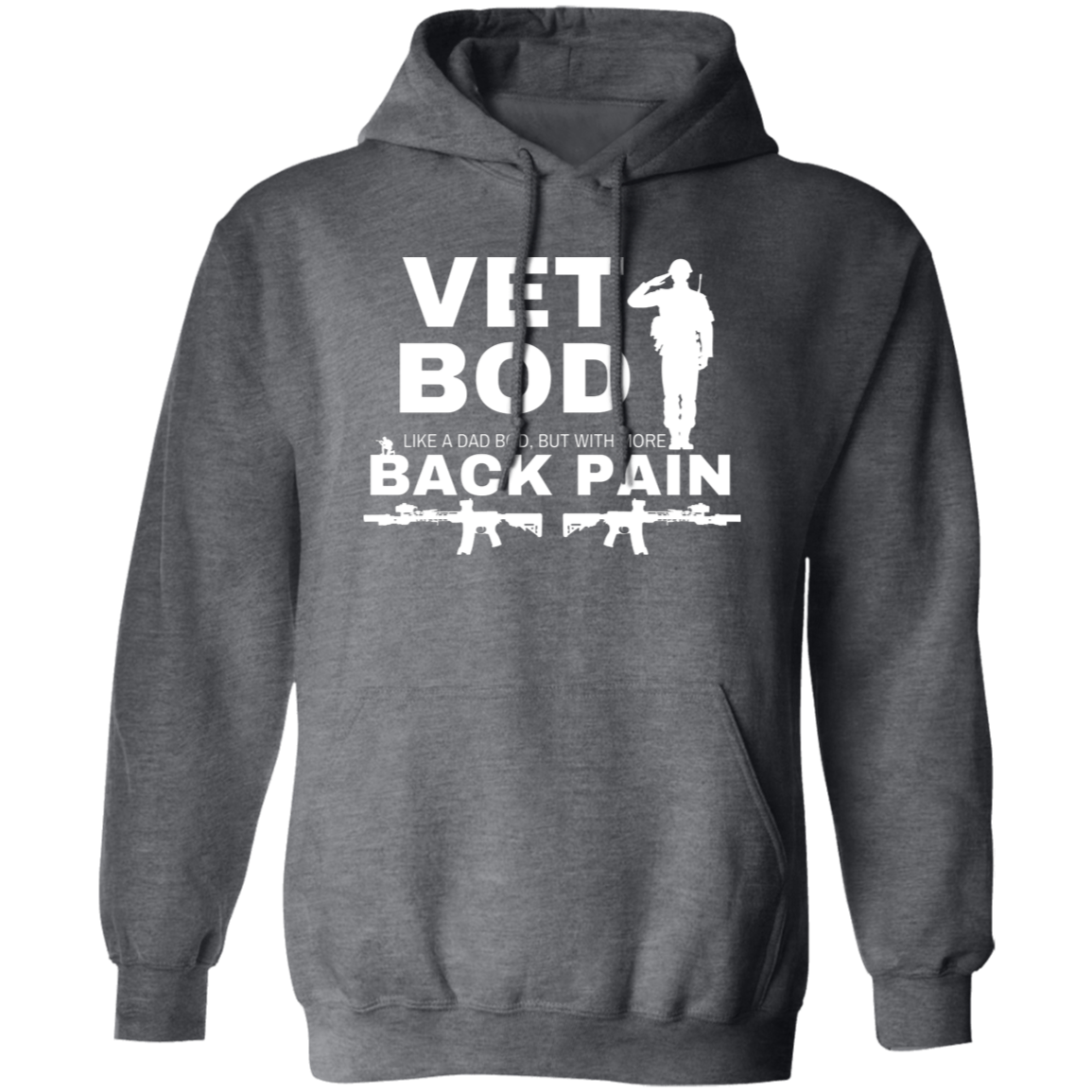 Pullover Hoodie With Funny Design, "Vet Bod"