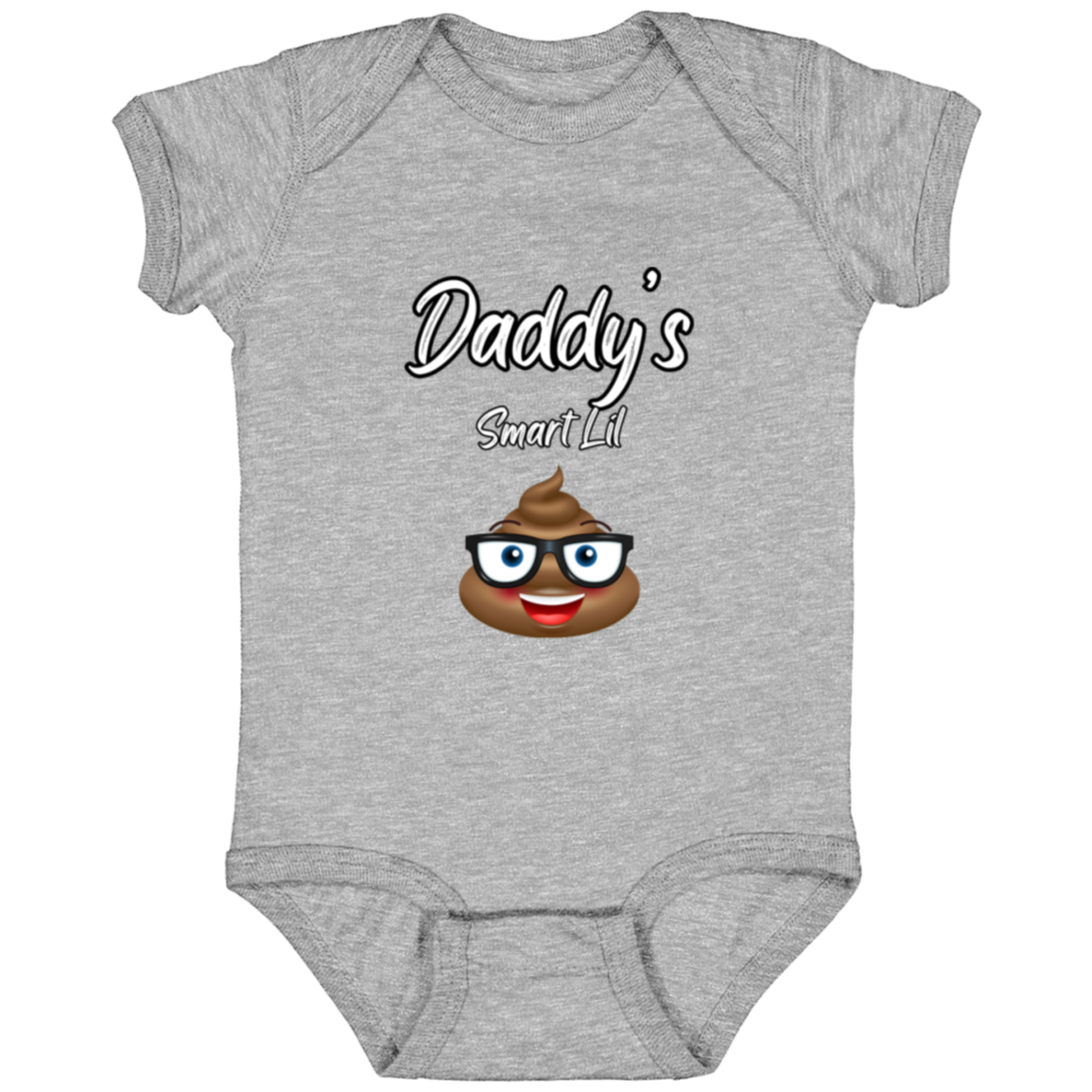 Infant Jersey Onesie With Funny Design, "Daddy's Smart Lil Emoji"