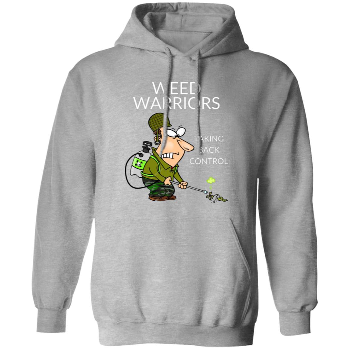 Pullover Hoodie With Funny Design, "Weed Warriors"