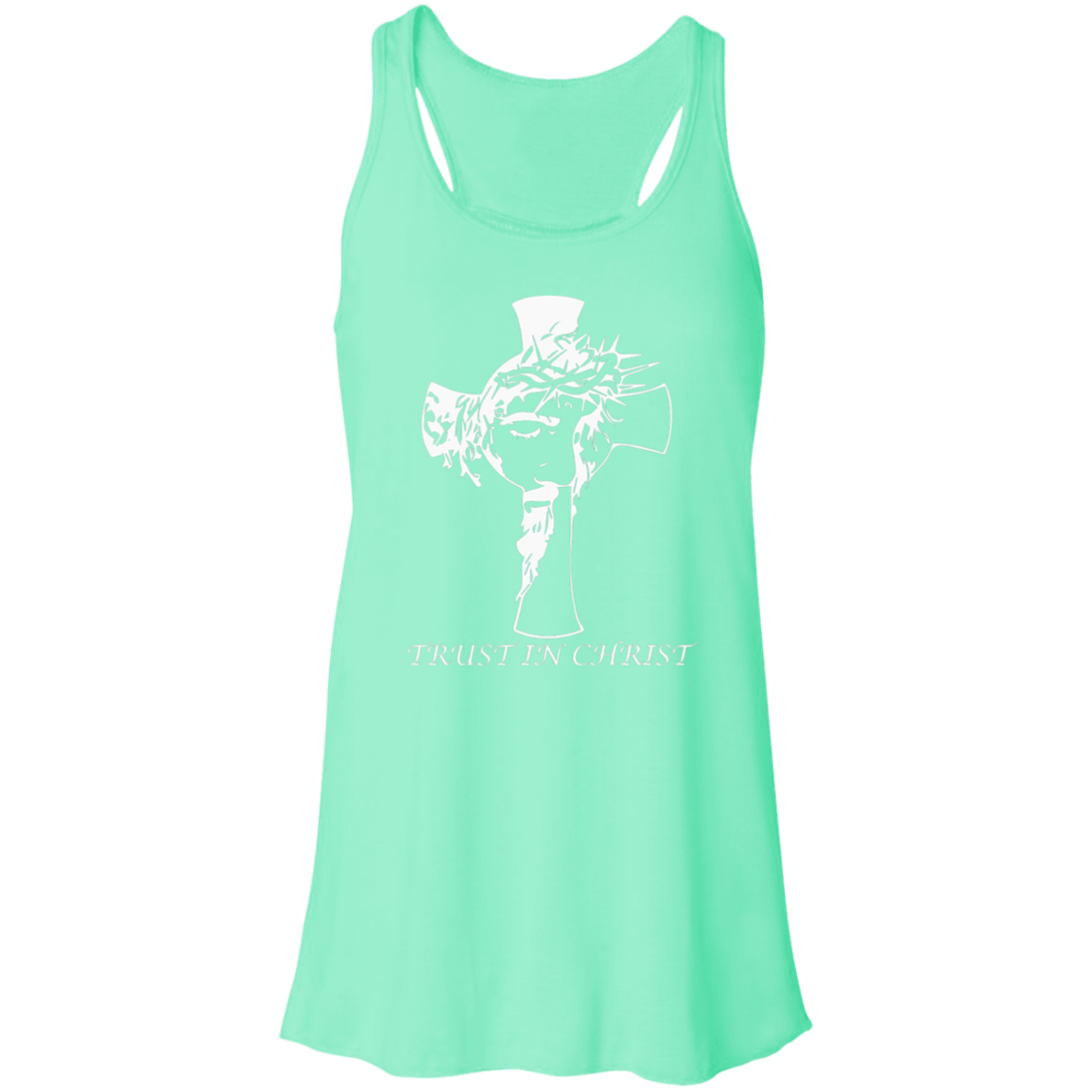 Trust In Christ Women's Flowy Racerback Tank