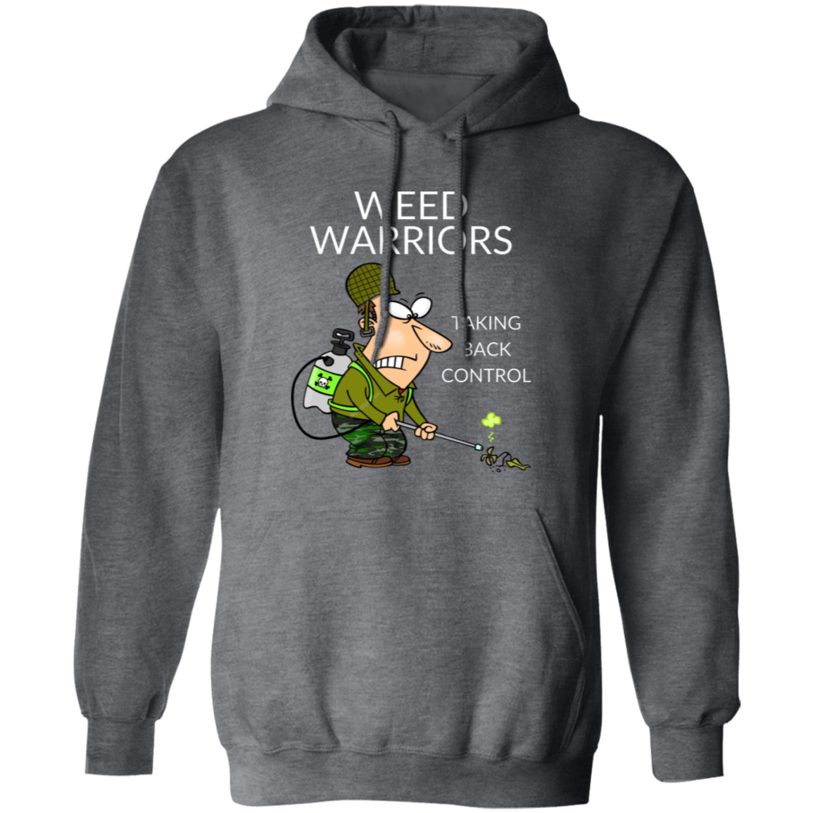 Pullover Hoodie With Funny Design, "Weed Warriors"