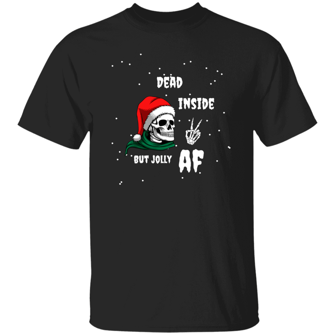 Christmas Cotton T-Shirt with "Dead Inside" Design