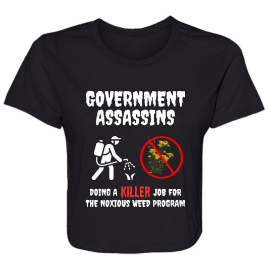 Government Assassins Ladies' Flowy Cropped Tee