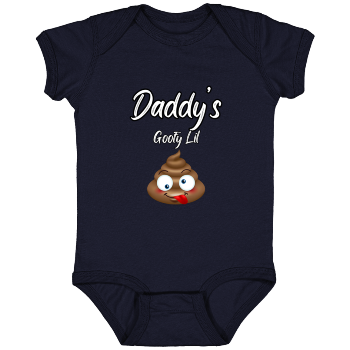 Infant Jersey Onesie With Funny Design, "Daddy's Goofy Lil Emoji"