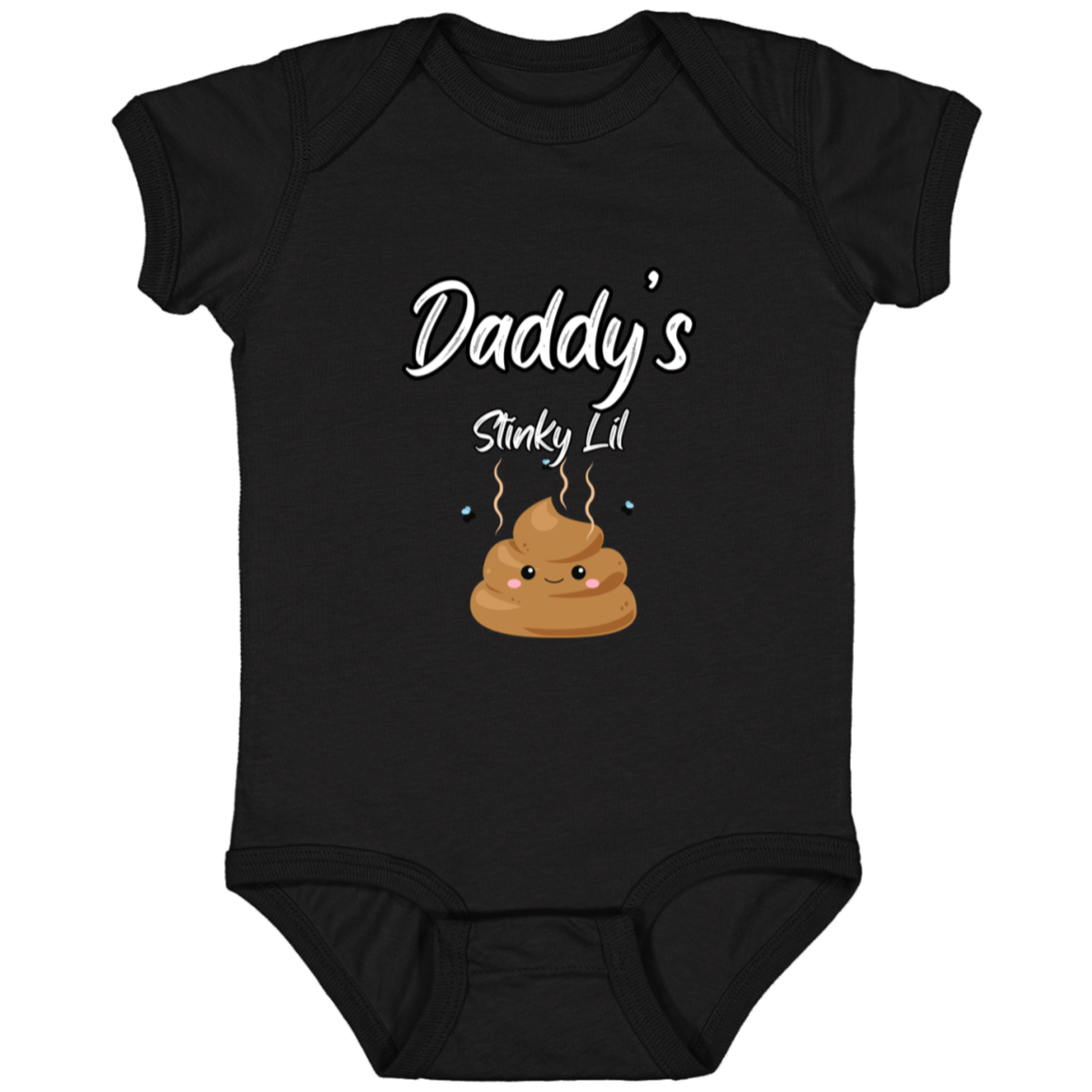 Infant Jersey Onesie With Funny Design, "Daddy's Stinky Lil Emoji"