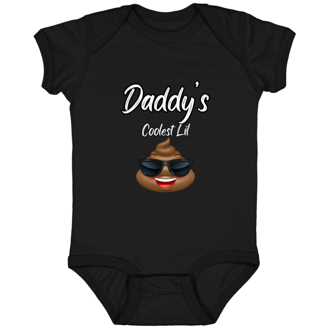 Infant Jersey Onesie With Funny Design, Daddy's Coolest Lil Emoji"