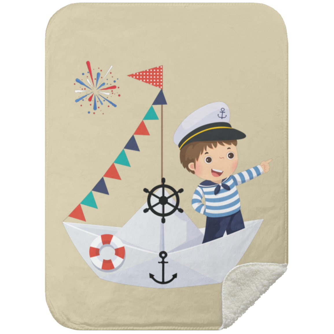 Sherpa Blankets For Baby Boys - Sailor Boy Blanket 30x40