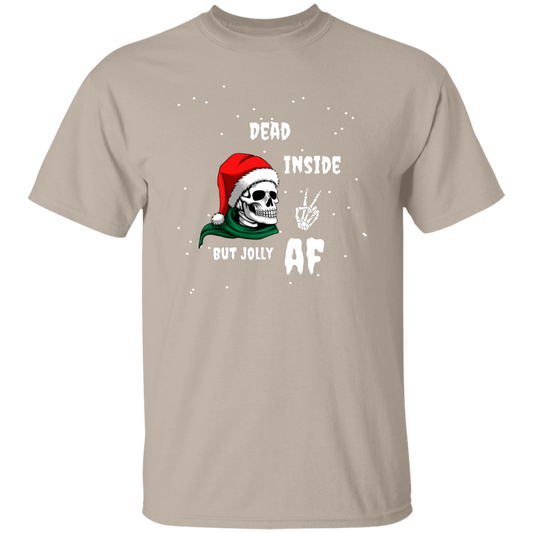 Christmas Cotton T-Shirt with "Dead Inside" Design