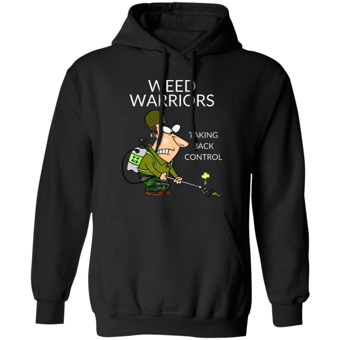 Pullover Hoodie With Funny Design, "Weed Warriors"