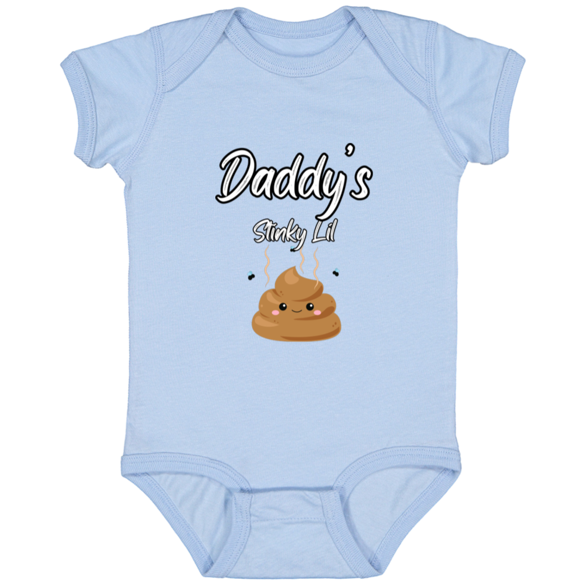 Infant Jersey Onesie With Funny Design, "Daddy's Stinky Lil Emoji"