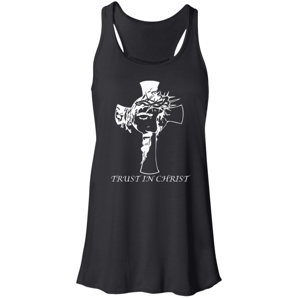 Trust In Christ Women's Flowy Racerback Tank