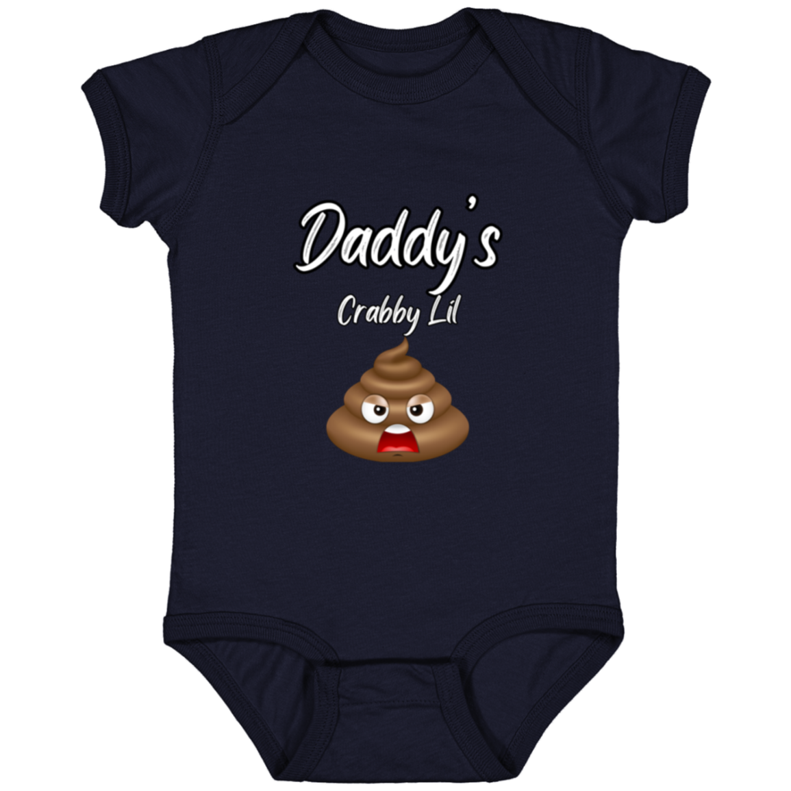 Infant Jersey Onesie With Funny Design, "Daddy's Crabby Lil Emoji"