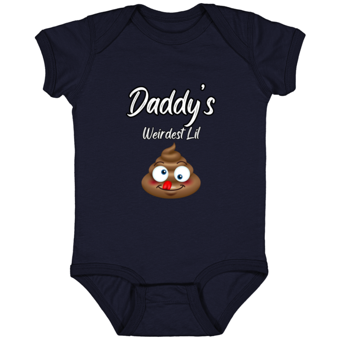 Infant Jersey Onesie With Funny Design, "Daddy's Weirdest Lil Emoji"