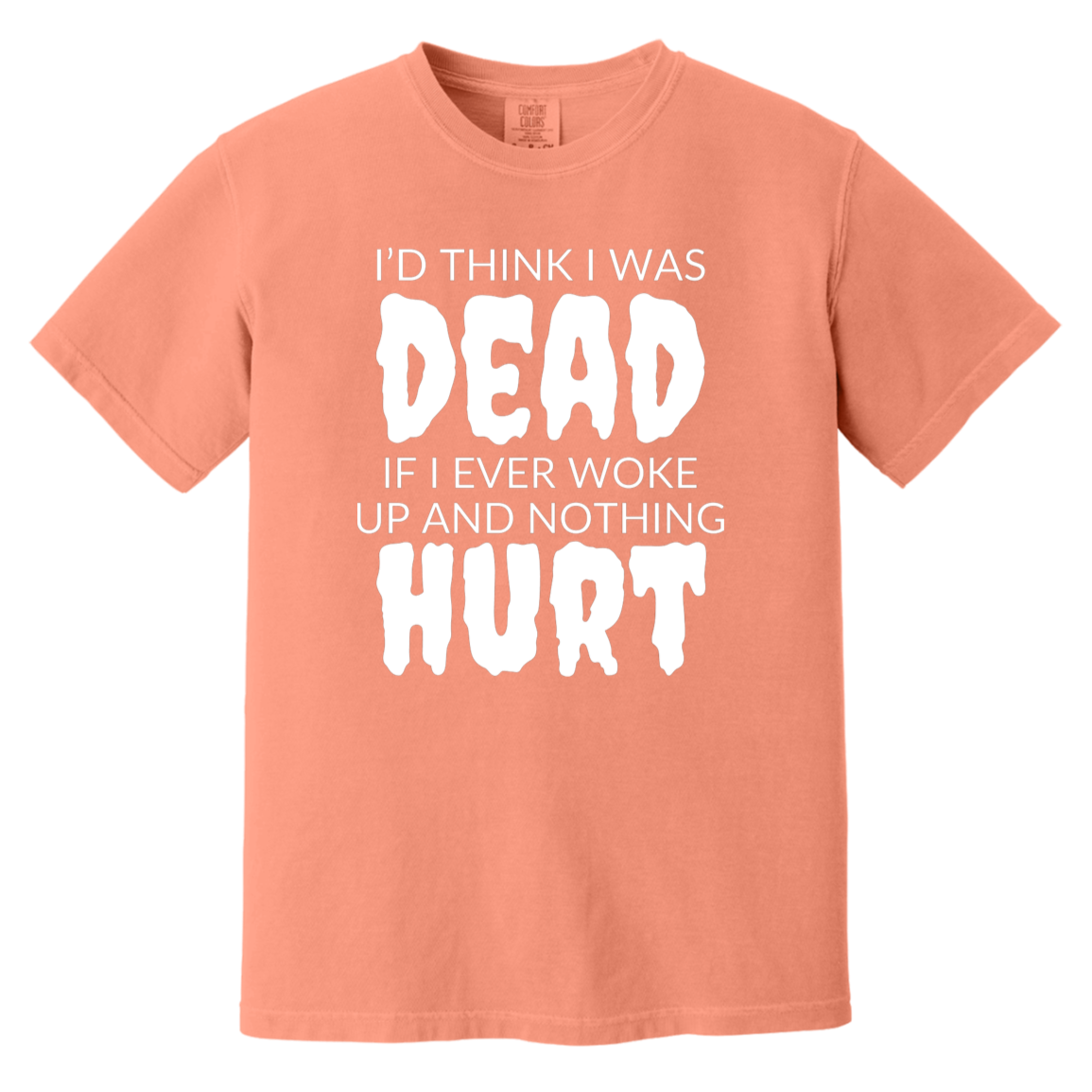 I'd Think I Was Dead Terracotta Heavyweight Garment-Dyed T-Shirt | Ragtag Gifts