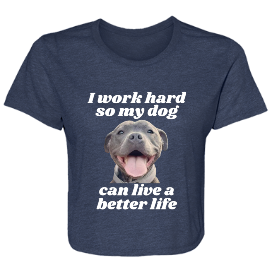 I Work Hard Dog Ladies' Flowy Cropped Tee