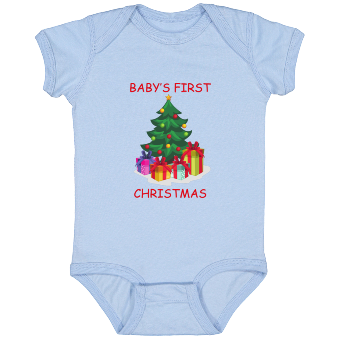 Christmas Infant Jersey Onesie "Baby's First Tree" Design