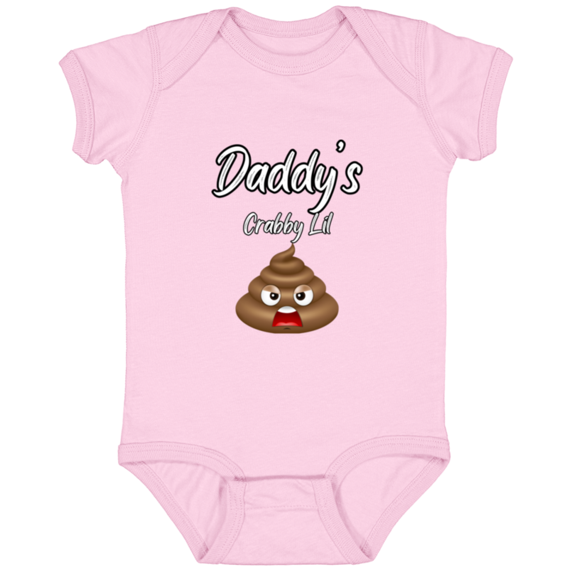 Infant Jersey Onesie With Funny Design, "Daddy's Crabby Lil Emoji"