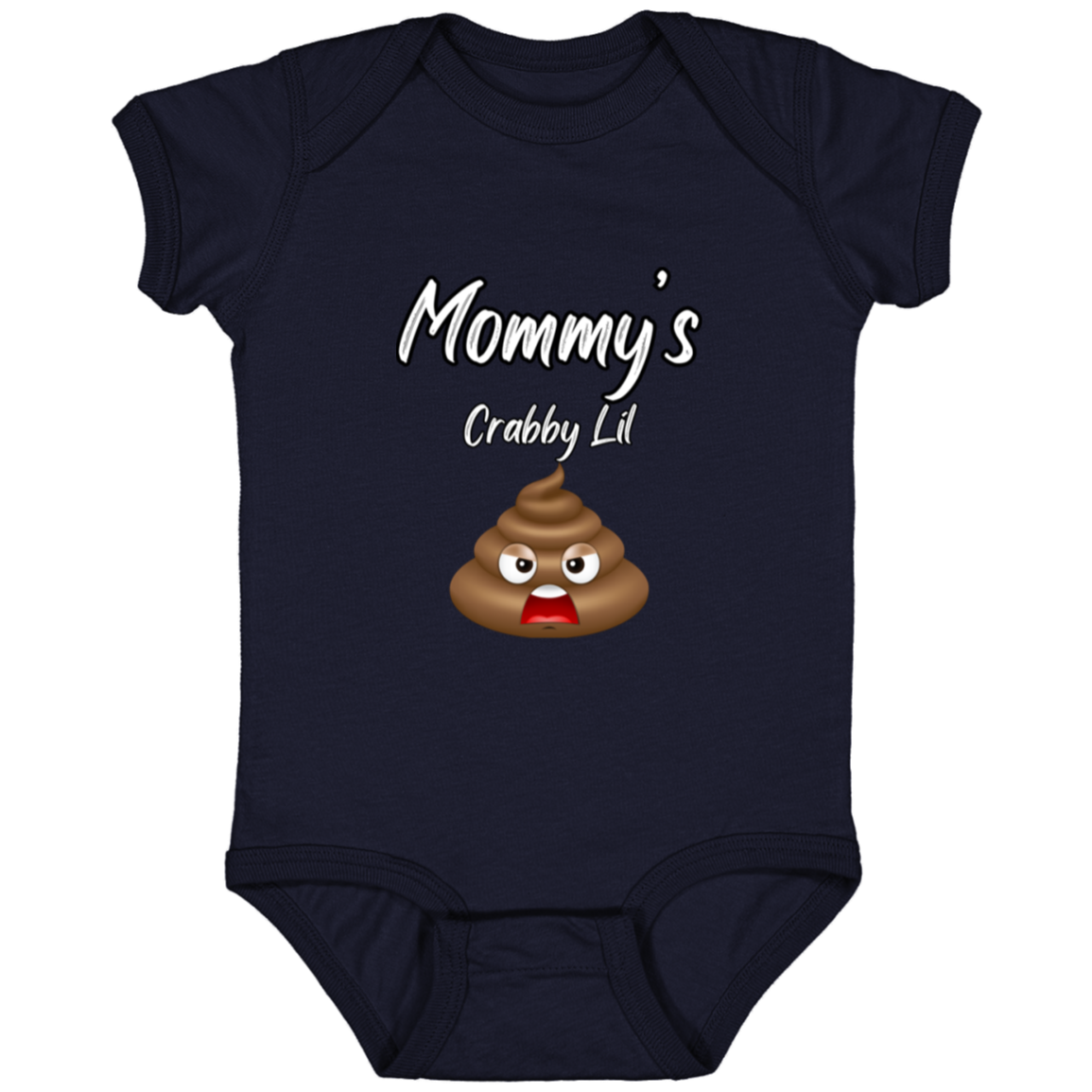 Infant Jersey Onesie With Funny Design, "Mommy's Crabby Lil Emoji"