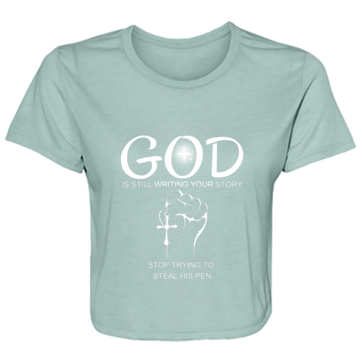 God Is Writing Your Story Ladies' Flowy Cropped Tee